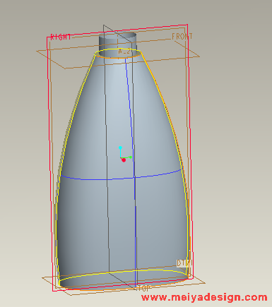 2进入造型模块拉线铺面，为了对称性更好只铺出半边面，然后镜像，做出如下图!